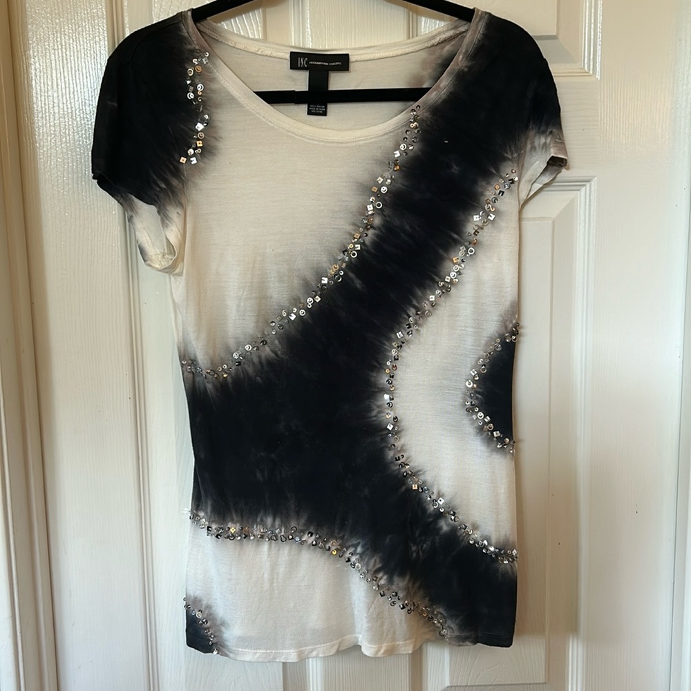 INC tie-dye top with sequins size M worn once